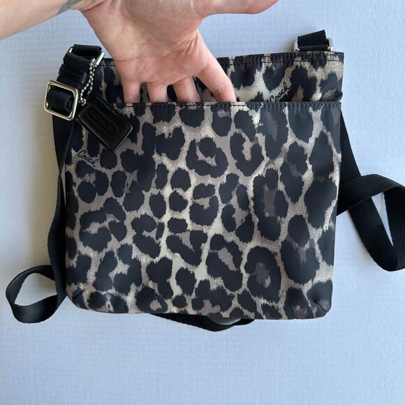 Coach Ocelot Leopard Print Packable File Bag Black Tan Gold Hardware Travel Tote - Picture 10 of 10